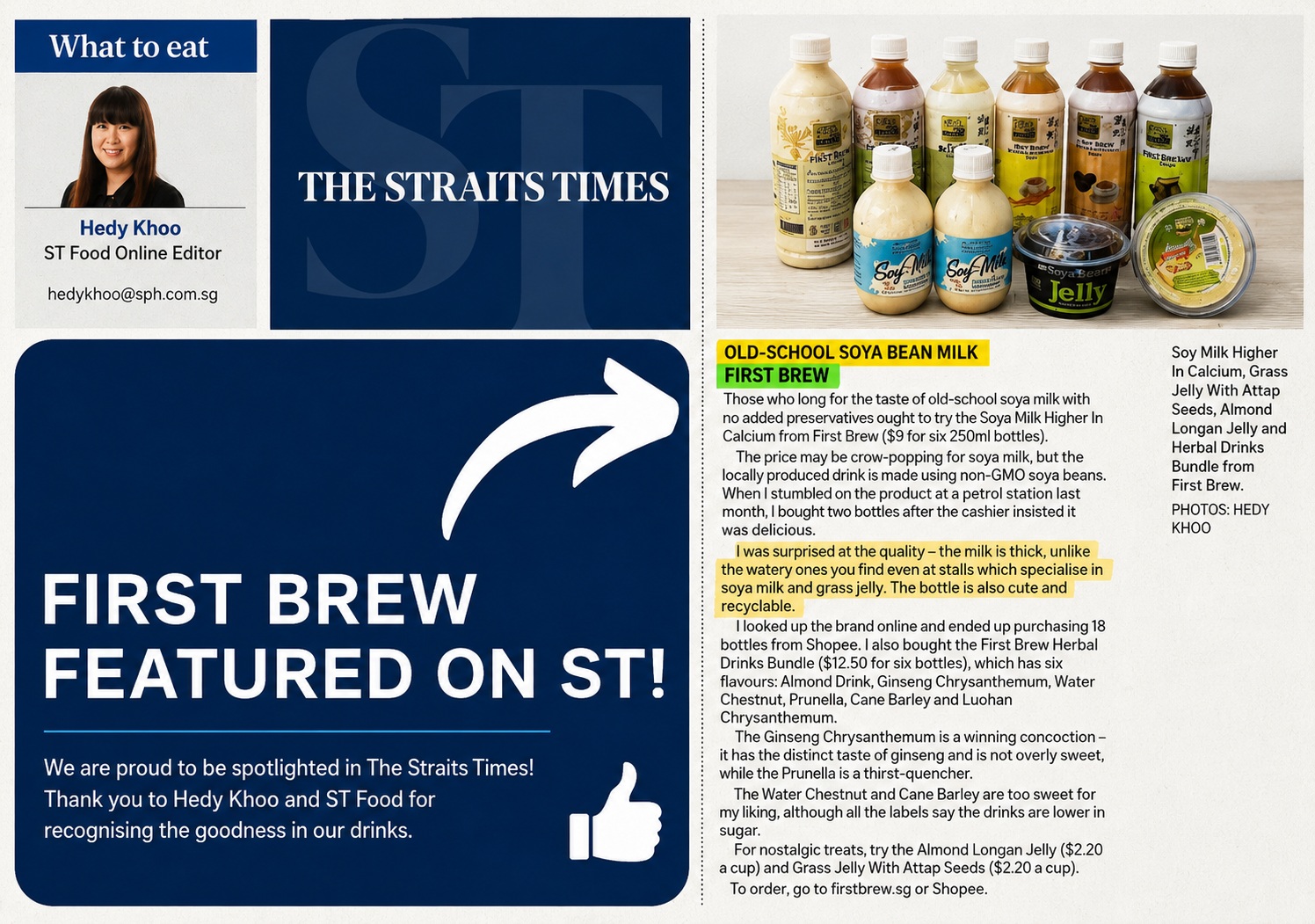 First Brew featured on Straits Times!